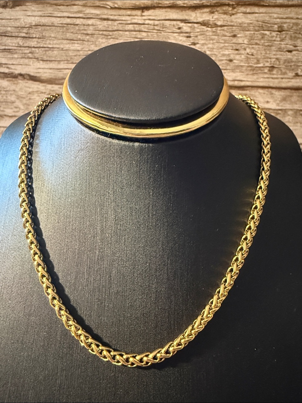 Classic Braided Gold Plated Chain Necklace - Women's Jewelry